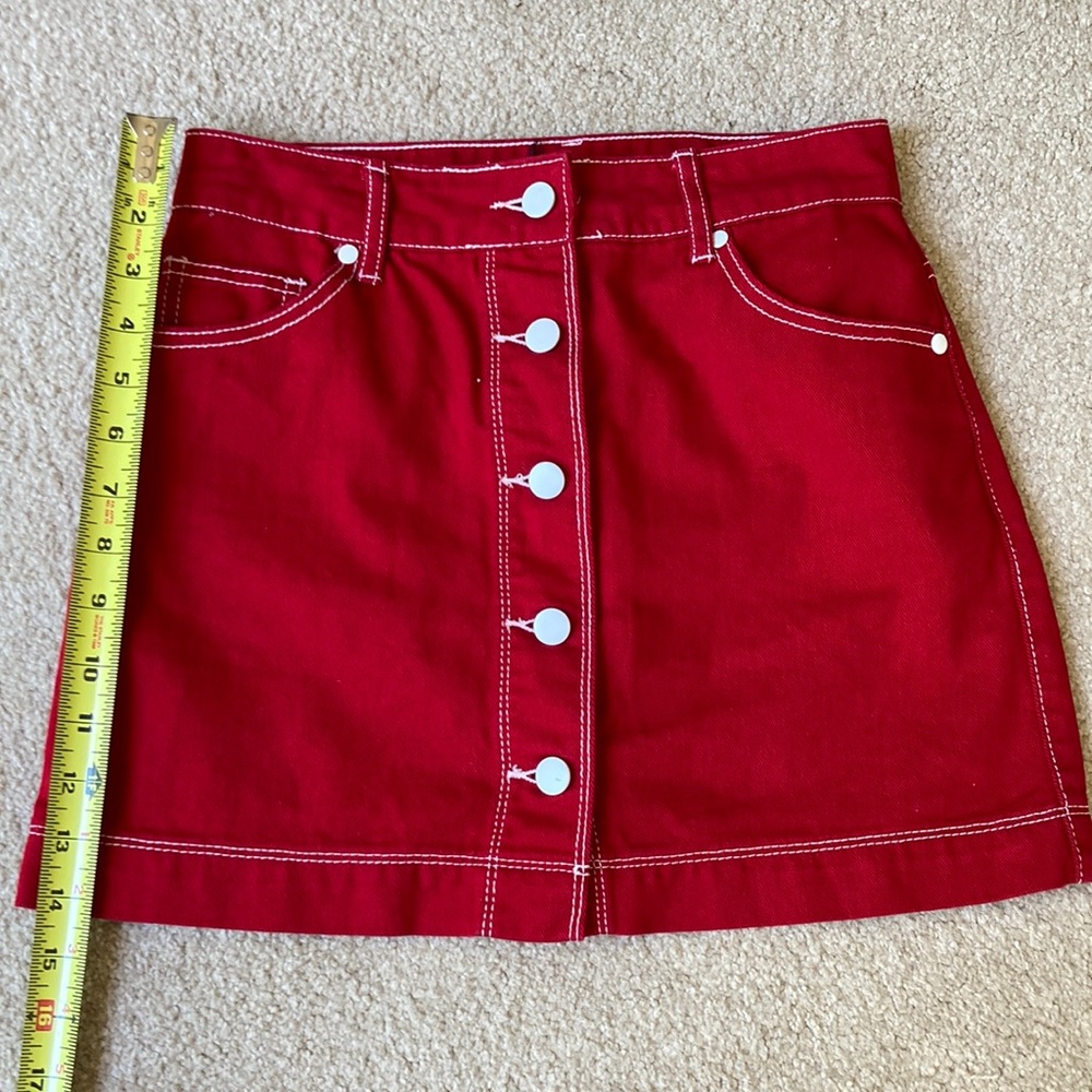 NWOT Forever21 Red mini skirt size S